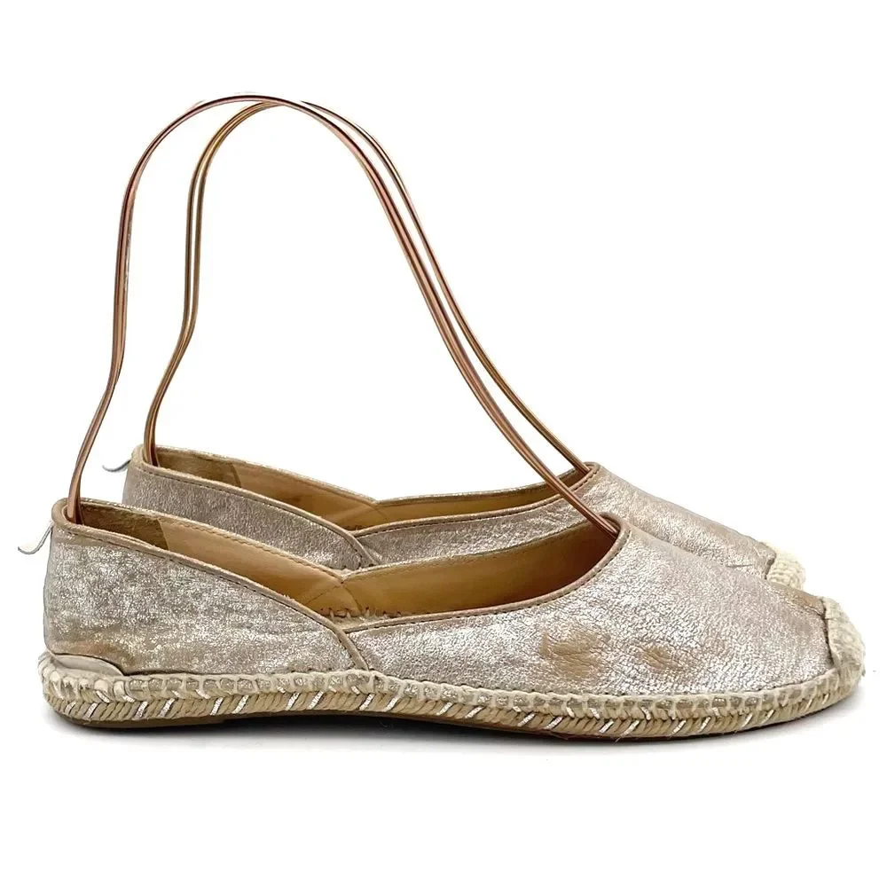Rag & Bone Georgie Silver Platinum Espadrille Slip-On Shoe Women’s Size 39.5 | 9